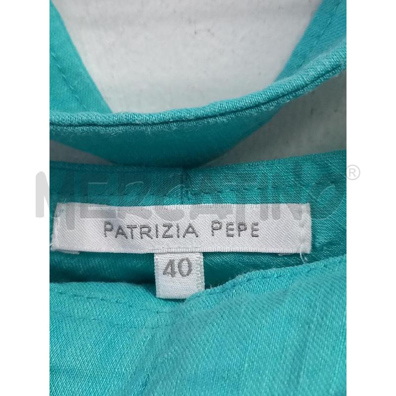 PANTALONCINO D PATRIZIA PEPE TURCHESE MISTO LINO | Mercatino dell'Usato Roma porta di roma 3