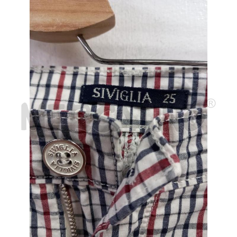 PANTALONE B SIVIGLIA BIANCO TARTAN ROSSO GRIGIO | Mercatino dell'Usato Roma porta di roma 2