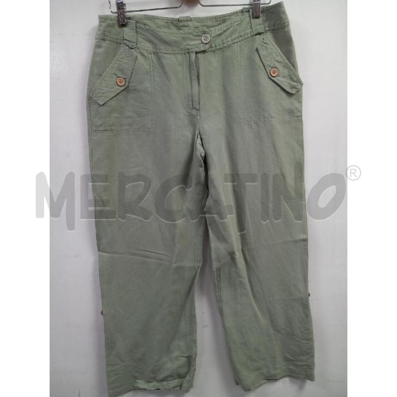PANTALONE DONNA CAMOMILLA VERDE ACQUA LINO | Mercatino dell'Usato Roma porta di roma 1