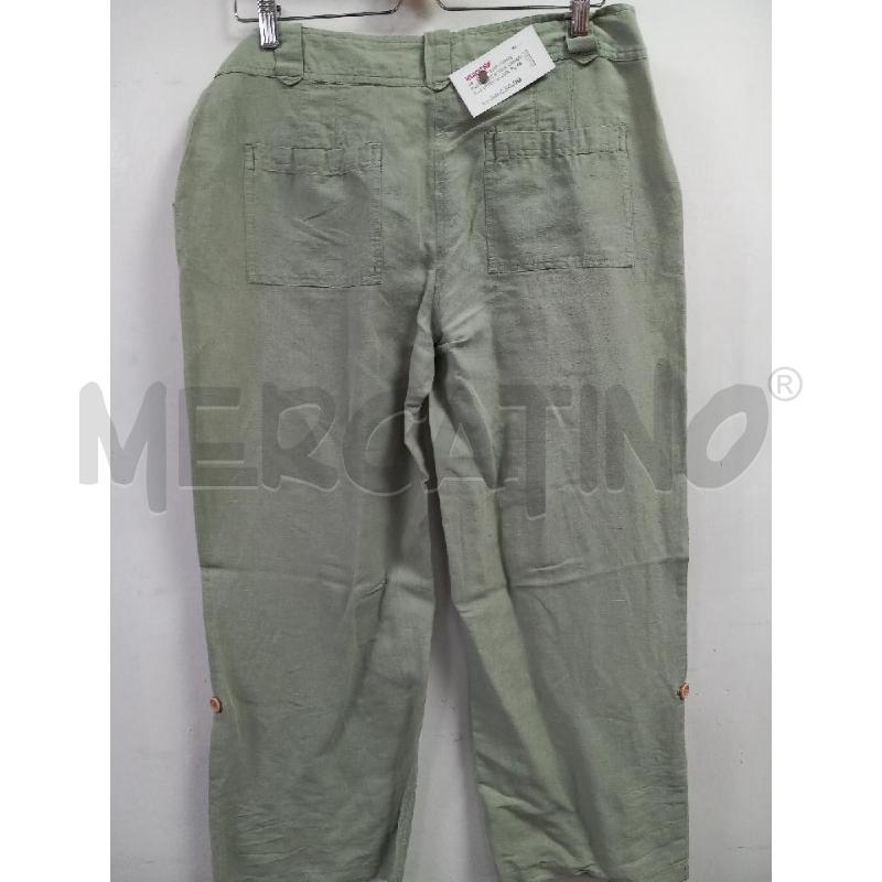 PANTALONE DONNA CAMOMILLA VERDE ACQUA LINO | Mercatino dell'Usato Roma porta di roma 2