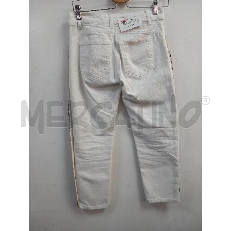 PANTALONE DONNA SANDRO FERRONE BIANCO PAILLETES | Mercatino dell'Usato Roma porta di roma 2