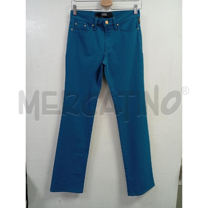 PANTALONE DONNA VERSACE COUTURE PETROLIO | Mercatino dell'Usato Roma porta di roma 1