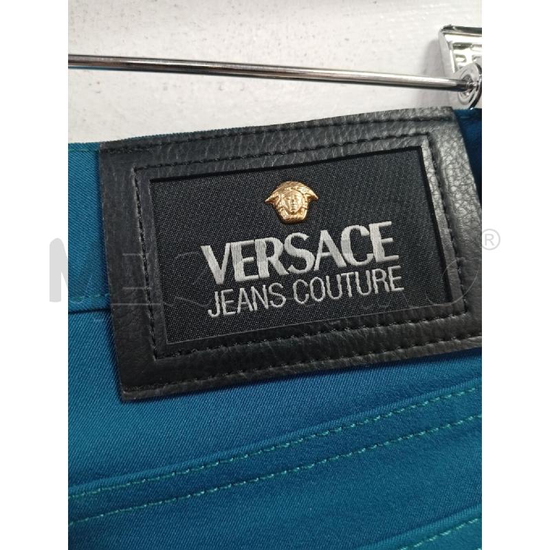 PANTALONE DONNA VERSACE COUTURE PETROLIO | Mercatino dell'Usato Roma porta di roma 4