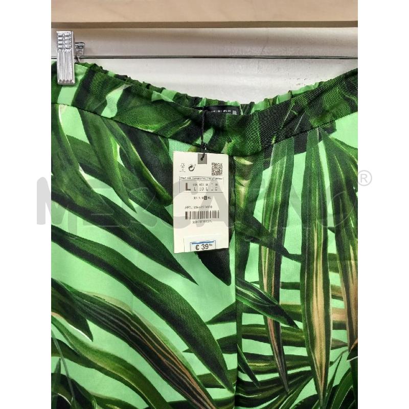 PANTALONE DONNA ZARA VERDE FANTASIA | Mercatino dell'Usato Roma porta di roma 3