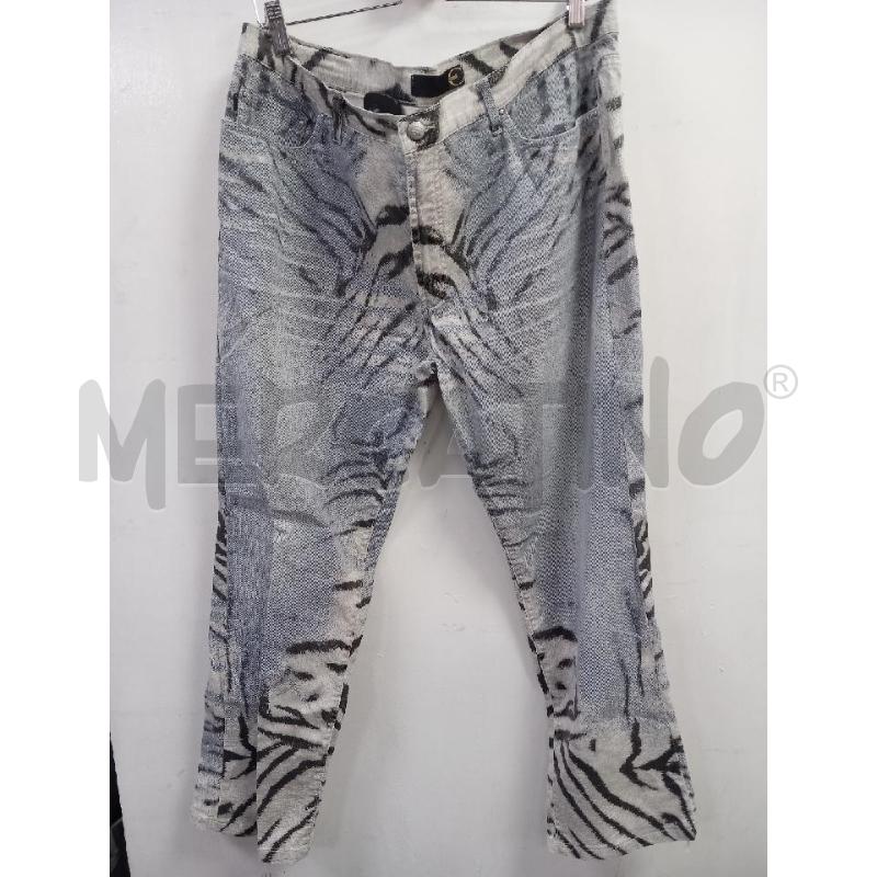 PANTALONE D JUST CAVALLI BLU ZEBRATO | Mercatino dell'Usato Roma porta di roma 1