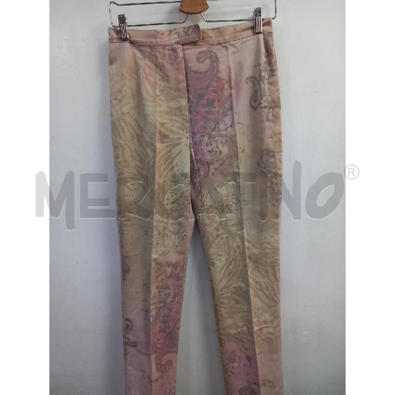 PANTALONE D LORENZO PUCCI BEIGE FANTASIA ROSA | Mercatino dell'Usato Roma porta di roma 1