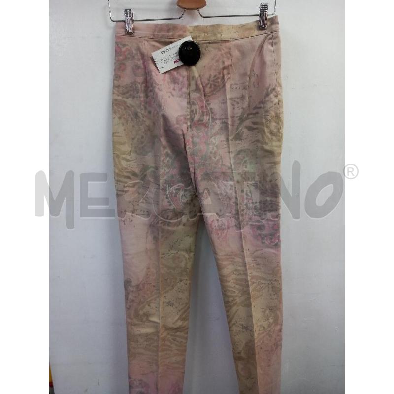 PANTALONE D LORENZO PUCCI BEIGE FANTASIA ROSA | Mercatino dell'Usato Roma porta di roma 2