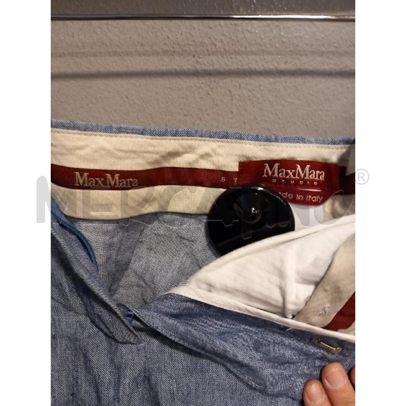 PANTALONE D MAX MARA STUDIO BLU MISTO LINO | Mercatino dell'Usato Roma porta di roma 3