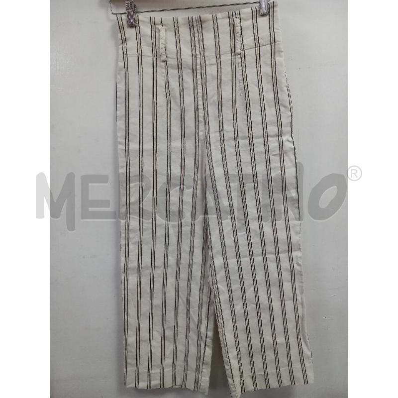 PANTALONE D PATRIZIA PEPE BIANCO RIGHE NERO BEIGE | Mercatino dell'Usato Roma porta di roma 1
