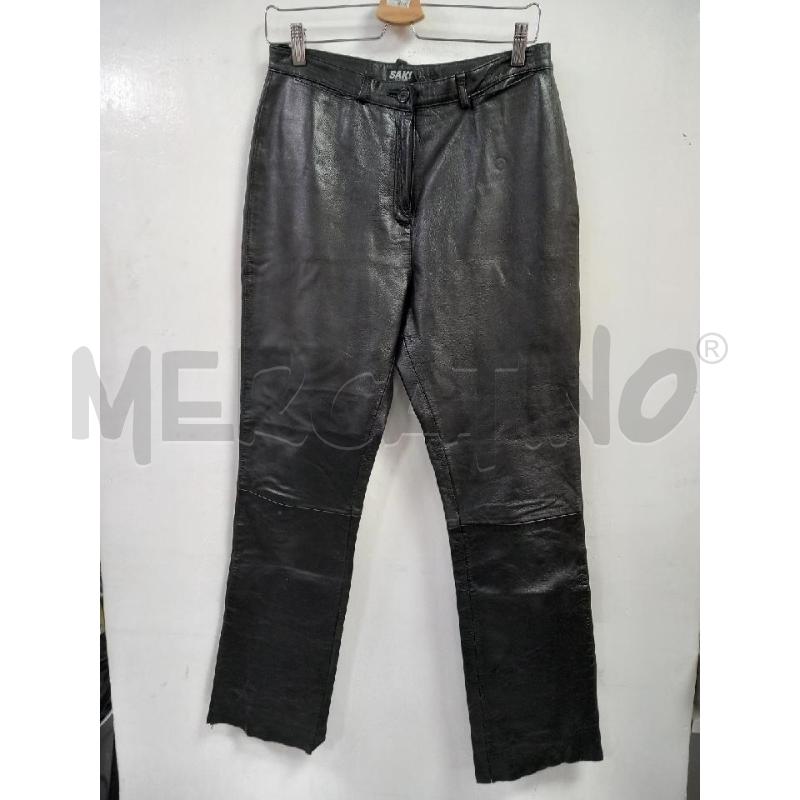 PANTALONE D SAKI PELLE NERO | Mercatino dell'Usato Roma porta di roma 1