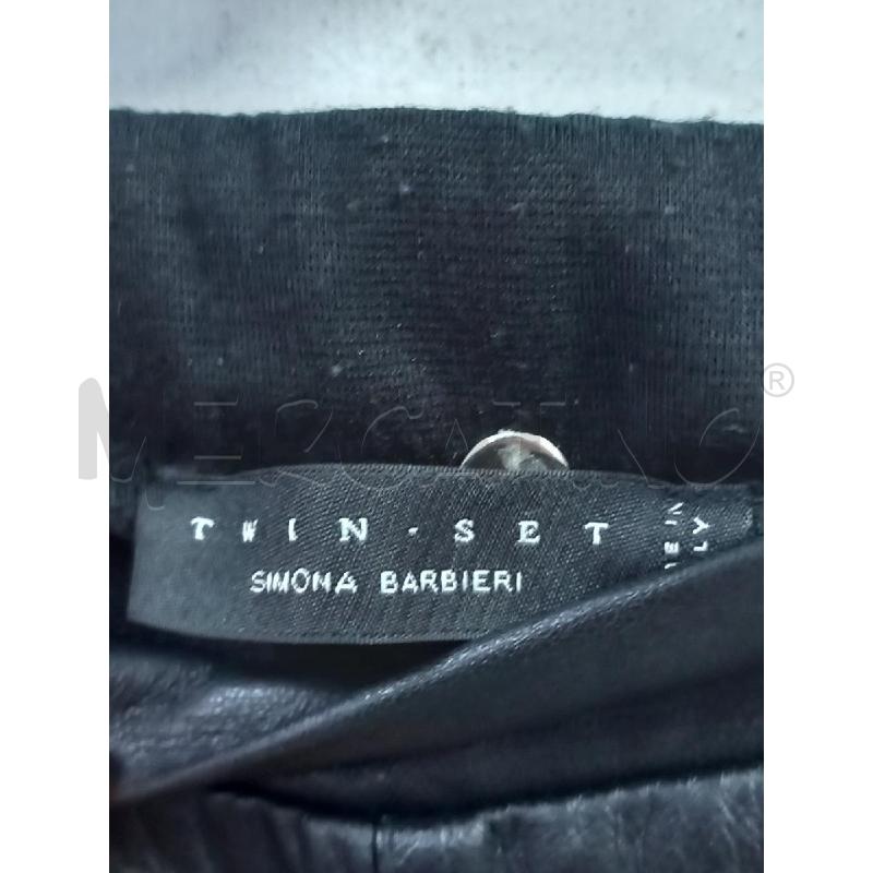 PANTALONE D TWINSET NERO PELLE SIMONA BARBIERI | Mercatino dell'Usato Roma porta di roma 4