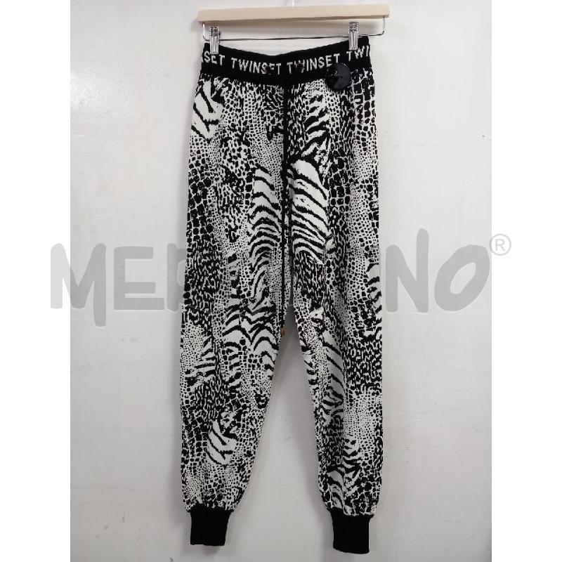PANTALONE D TWIN SET BIANCO MACULATO NERO | Mercatino dell'Usato Roma porta di roma 1
