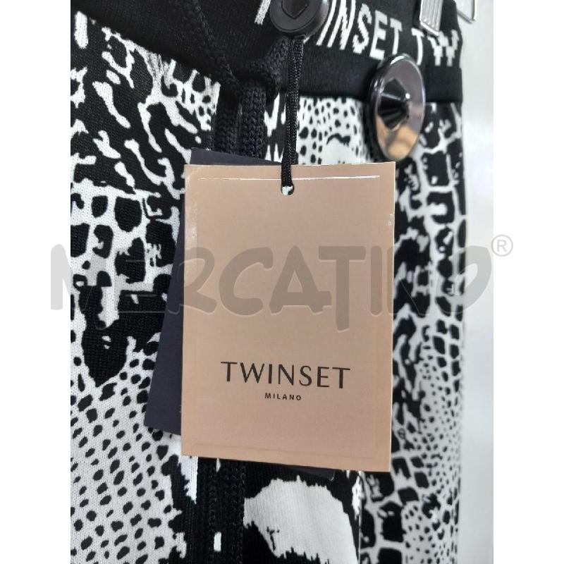 PANTALONE D TWIN SET BIANCO MACULATO NERO | Mercatino dell'Usato Roma porta di roma 2