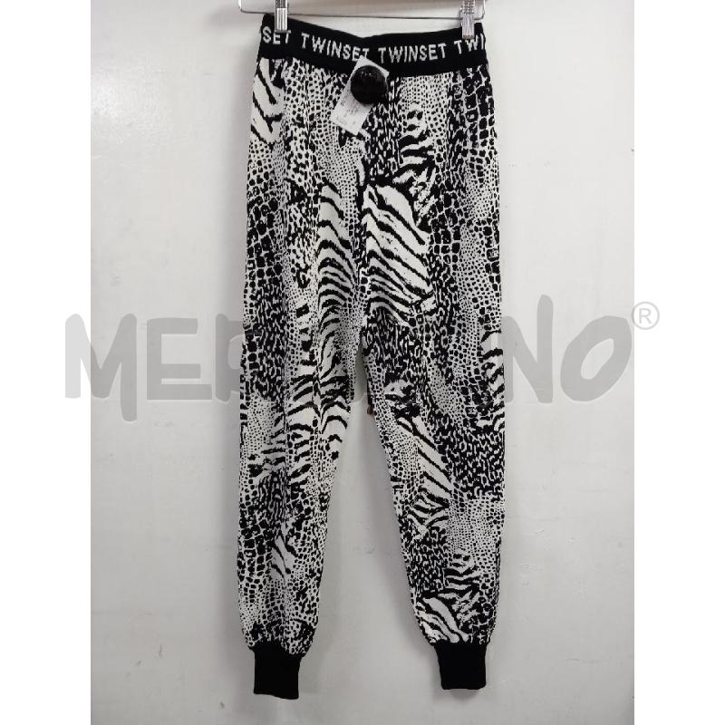 PANTALONE D TWIN SET BIANCO MACULATO NERO | Mercatino dell'Usato Roma porta di roma 3