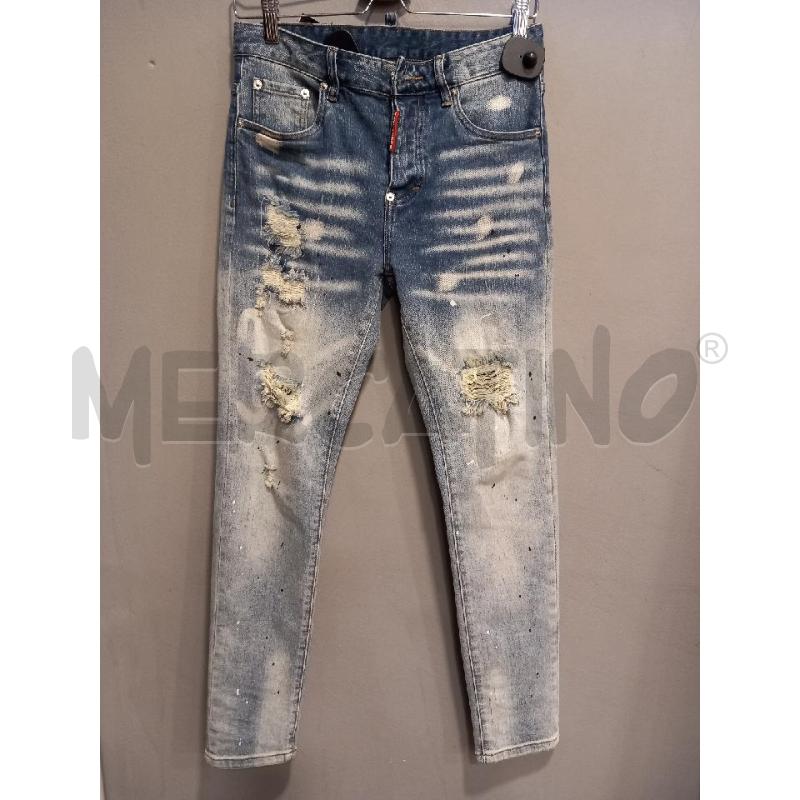 PANTALONE U DSQUARED2 BLU DENIM STRAPPI  | Mercatino dell'Usato Roma porta di roma 1