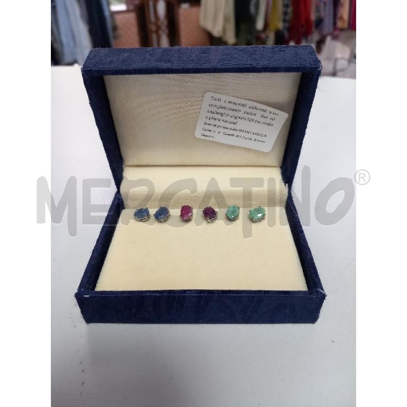PARURE ORECCHINI ARG BLU ROSSO VERDE | Mercatino dell'Usato Roma porta di roma 1