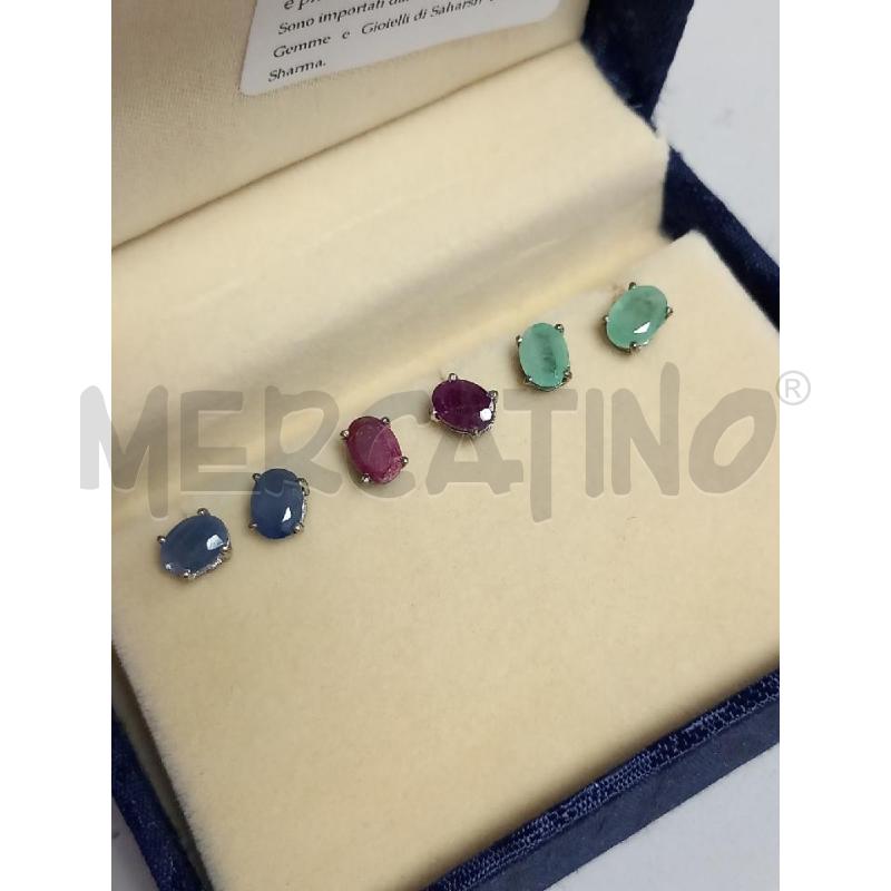 PARURE ORECCHINI ARG BLU ROSSO VERDE | Mercatino dell'Usato Roma porta di roma 2