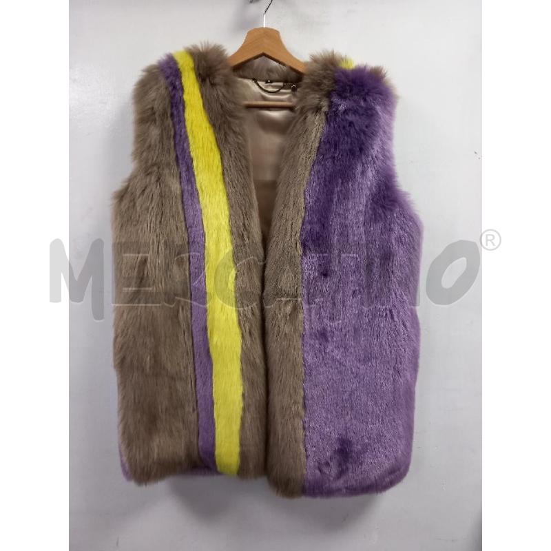 PELLICCIA VIOLA MULTICOLOR ECOLOGICA | Mercatino dell'Usato Roma porta di roma 1