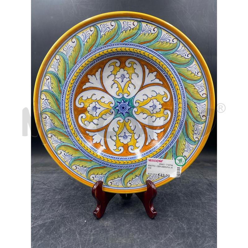 PIATTO  CER DERUTA 35CM | Mercatino dell'Usato Roma porta di roma 1