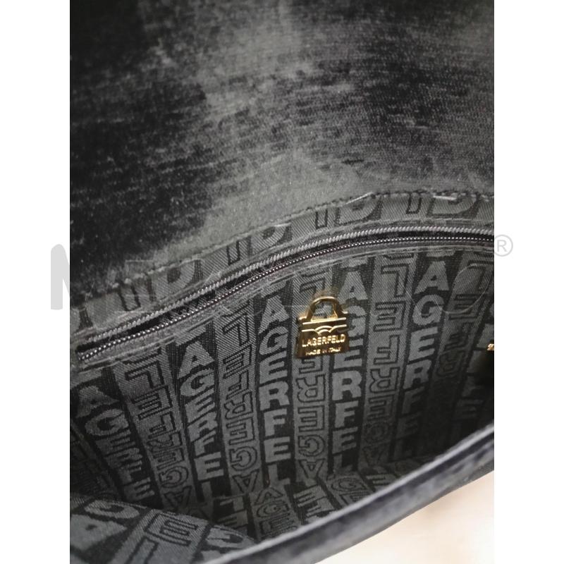 POCHETTE KARL LAGERFELD NERO VELLUTO  | Mercatino dell'Usato Roma porta di roma 4