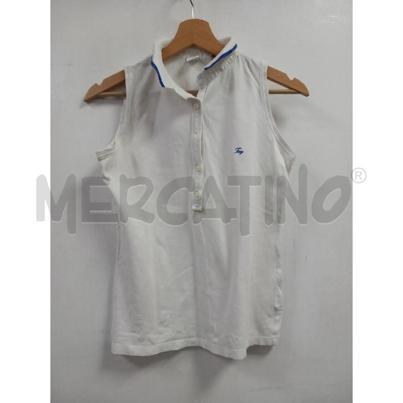 POLO D FAY BIANCO SMANICATO | Mercatino dell'Usato Roma porta di roma 1