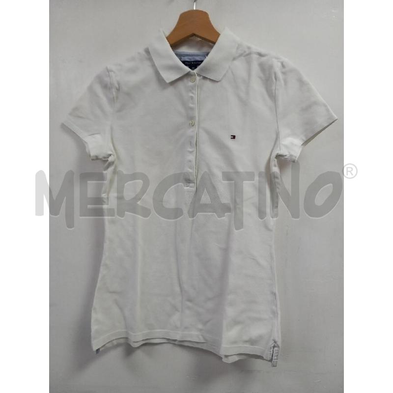 POLO D TOMMY HILFIGER BIANCO | Mercatino dell'Usato Roma porta di roma 1