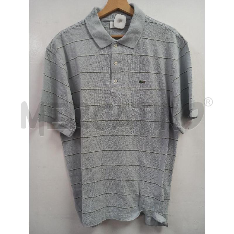 POLO UOMO LACOSTE CELESTE RIGHE | Mercatino dell'Usato Roma porta di roma 1