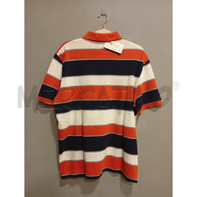 POLO UOMO LACOSTE RIGHE ARANCIO BLU | Mercatino dell'Usato Roma porta di roma 4