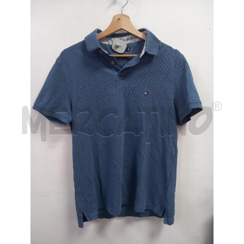 POLO UOMO TOMMY HILFIGER CELESTE | Mercatino dell'Usato Roma porta di roma 1