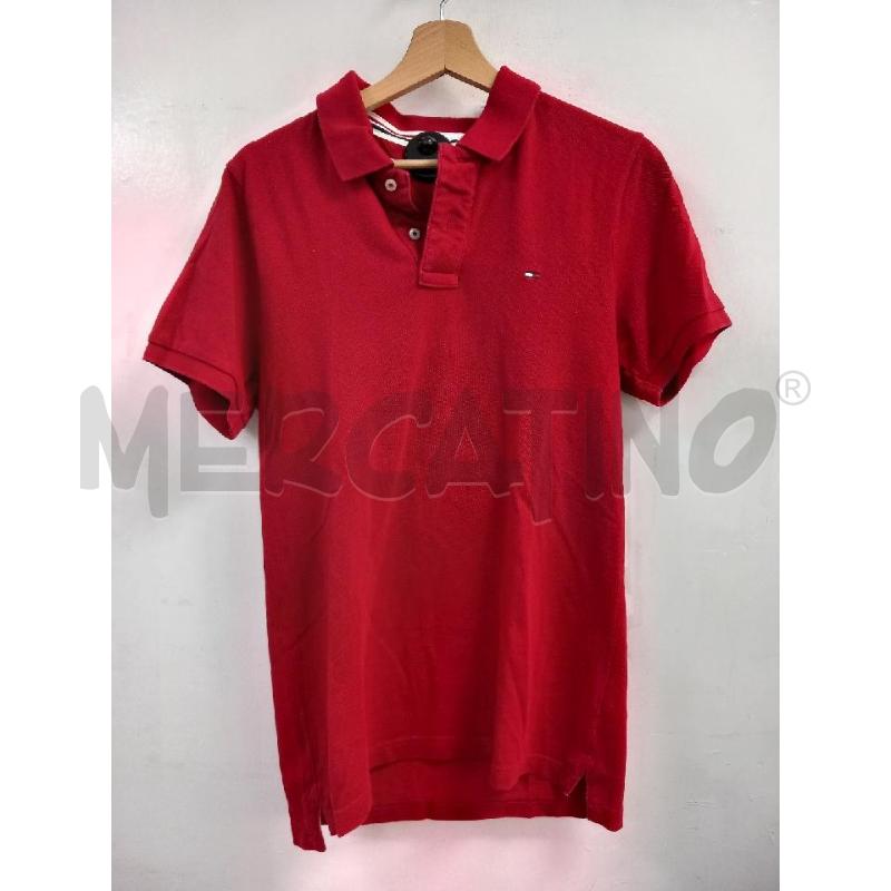 POLO U HILFIGER DENIM ROSSO | Mercatino dell'Usato Roma porta di roma 1
