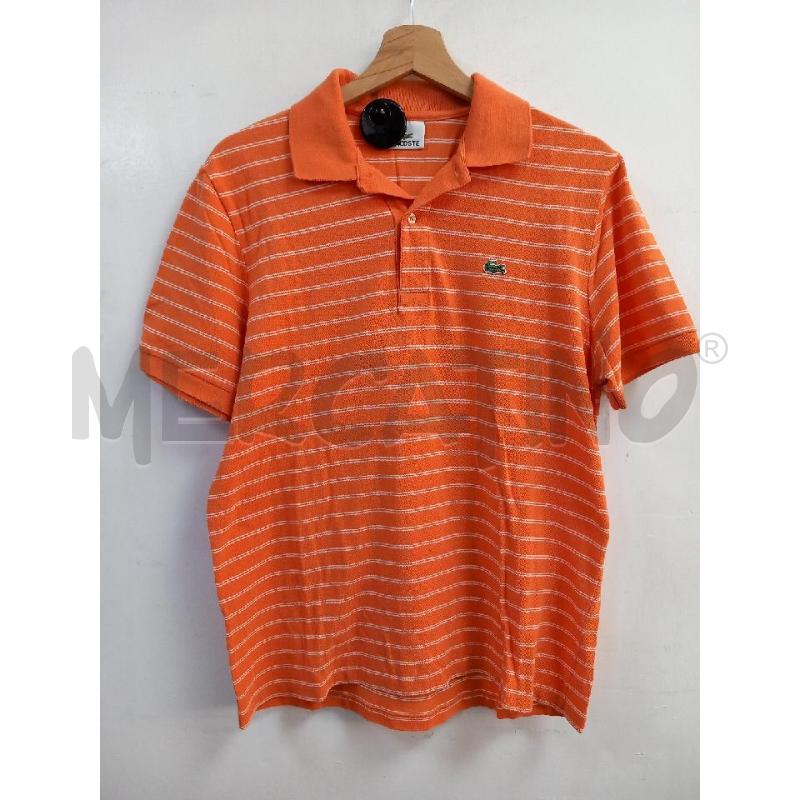 POLO U LACOSTE ARANCIO RIGHE BIANCO | Mercatino dell'Usato Roma porta di roma 1