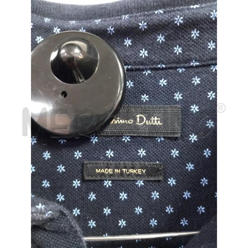 POLO U MASSIMO DUTTI BLU FIORI CELESTE | Mercatino dell'Usato Roma porta di roma 2