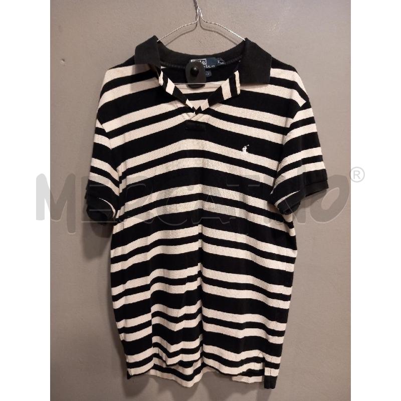 POLO U POLO RALPH LAUREN BIANCO NERO RIGHE | Mercatino dell'Usato Roma porta di roma 1