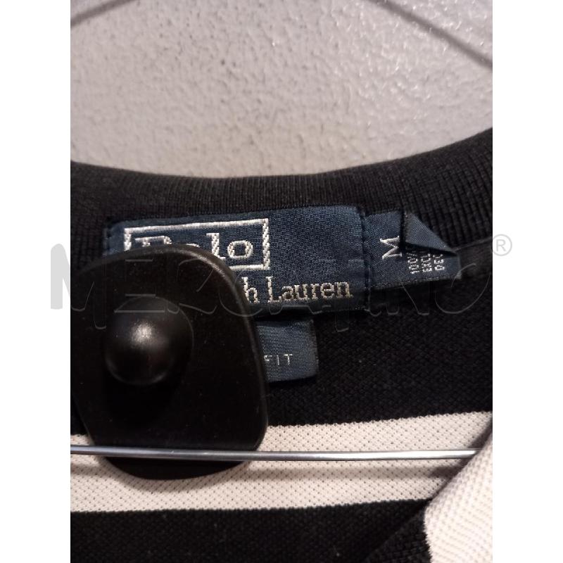 POLO U POLO RALPH LAUREN BIANCO NERO RIGHE | Mercatino dell'Usato Roma porta di roma 2