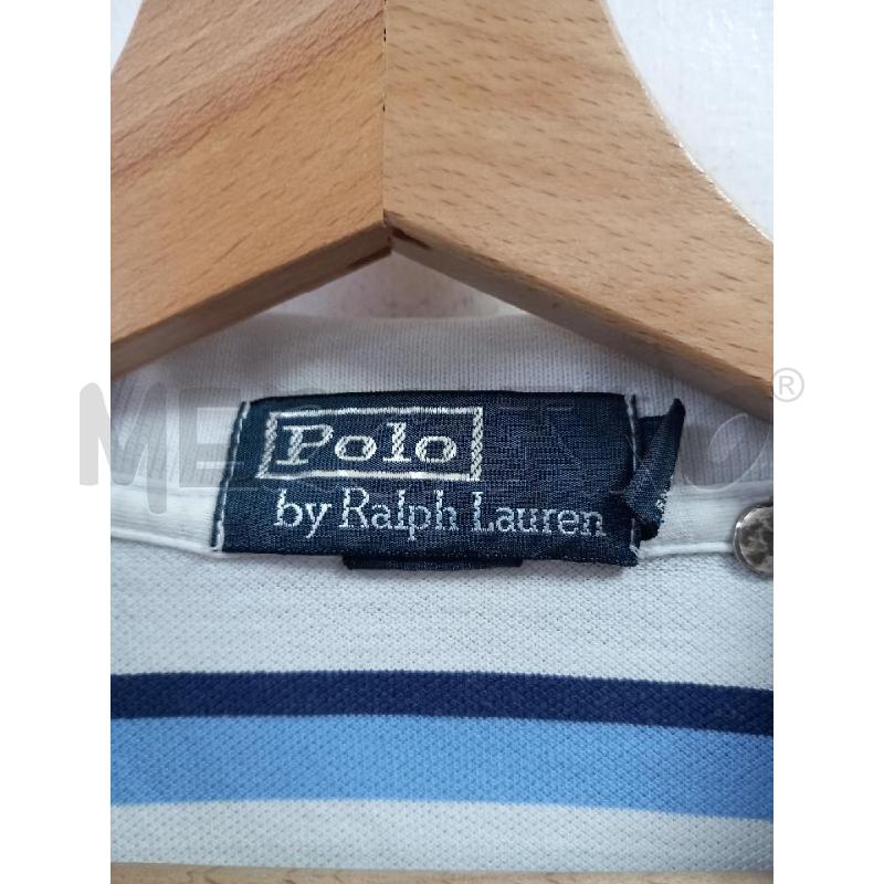 POLO U POLO RALPH LAUREN BIANCO RIGHE BLU | Mercatino dell'Usato Roma porta di roma 2