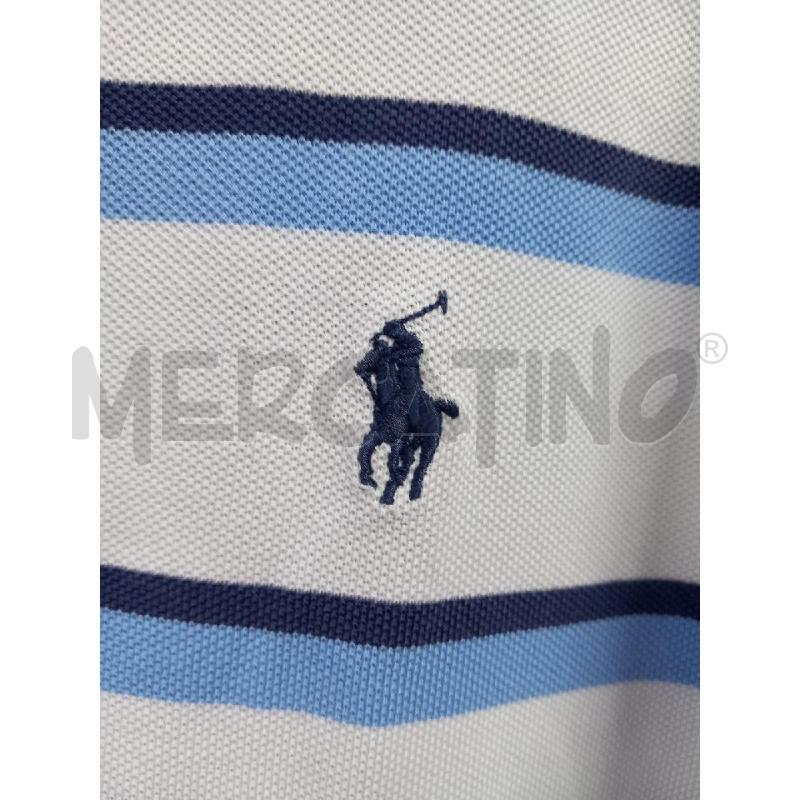 POLO U POLO RALPH LAUREN BIANCO RIGHE BLU | Mercatino dell'Usato Roma porta di roma 3