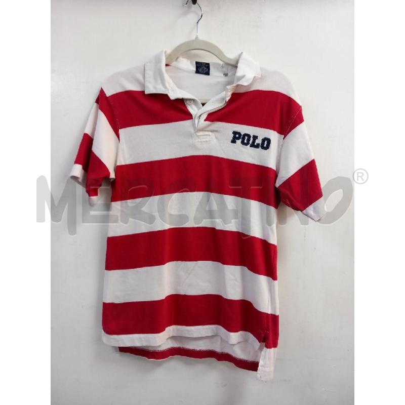 POLO U POLO RALPH LAUREN BIANCO RIGHE ROSSO | Mercatino dell'Usato Roma porta di roma 1