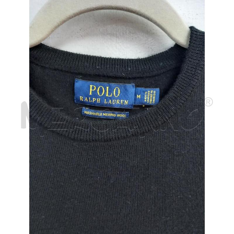 POLO U RALPH LAUREN A MANICHE LUNGHE NERO IN LANA MERINO | Mercatino dell'Usato Roma porta di roma 3