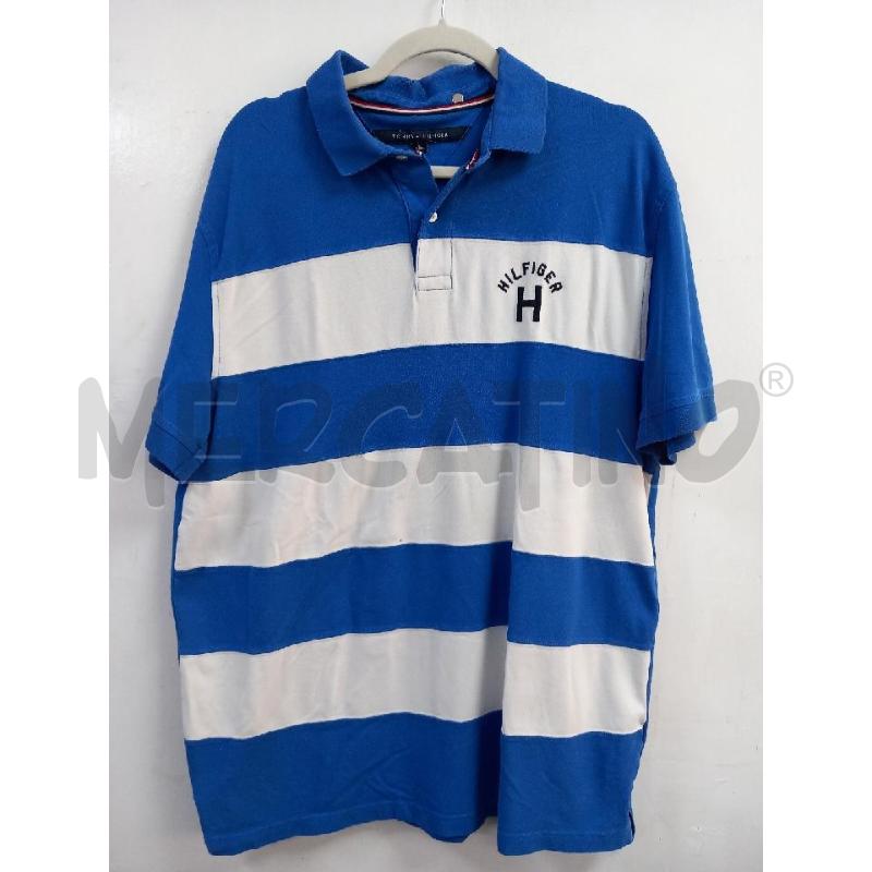 POLO U TOMMY HILFIGER BLU RIGHE BIANCO | Mercatino dell'Usato Roma porta di roma 1