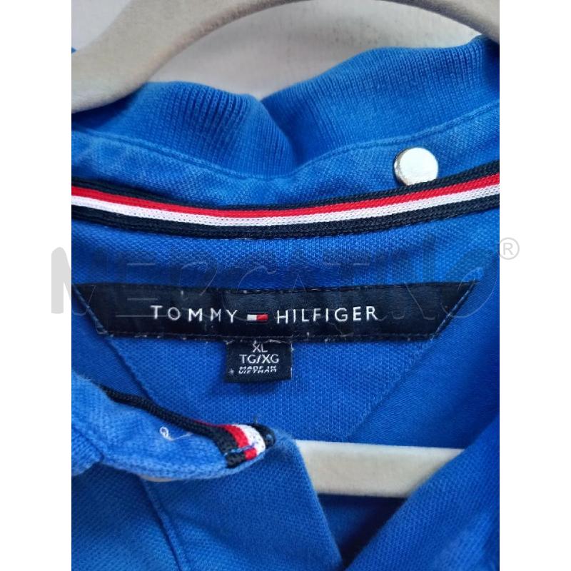 POLO U TOMMY HILFIGER BLU RIGHE BIANCO | Mercatino dell'Usato Roma porta di roma 2