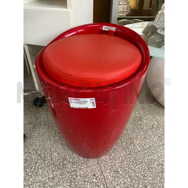 POUF PELLE ROSSO | Mercatino dell'Usato Roma porta di roma 1