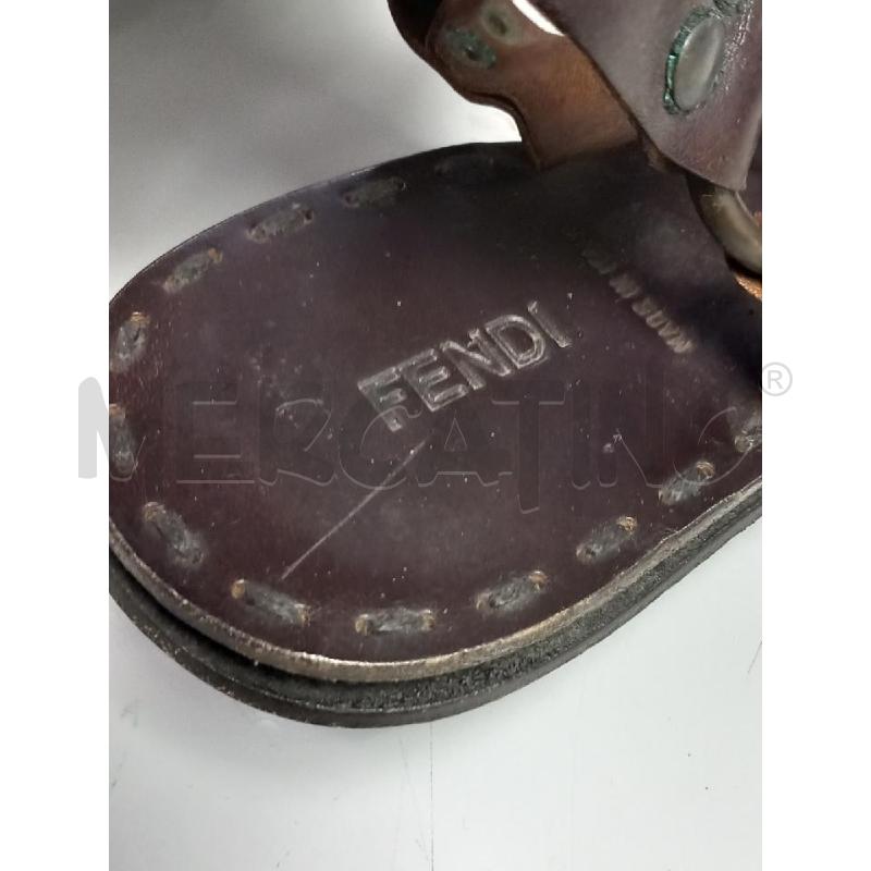 SANDALI DONNA FENDI CUOIO MARRONE | Mercatino dell'Usato Roma porta di roma 2