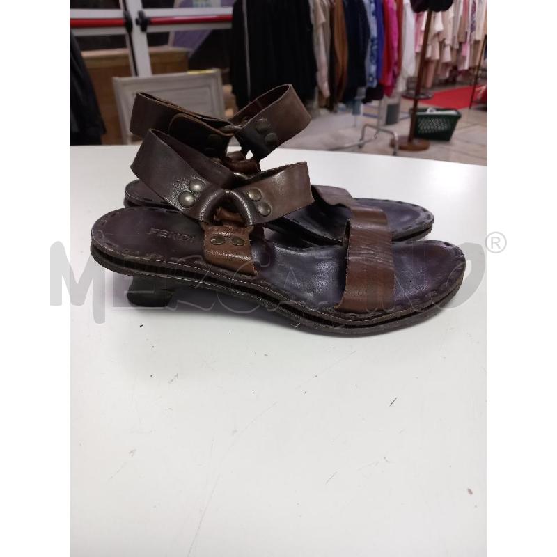 SANDALI DONNA FENDI CUOIO MARRONE | Mercatino dell'Usato Roma porta di roma 3