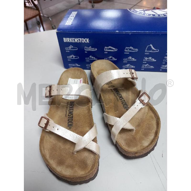 SANDALI D BIRKENSTOCK BIANCO SCATOLA MAYARI 0071661 | Mercatino dell'Usato Roma porta di roma 1