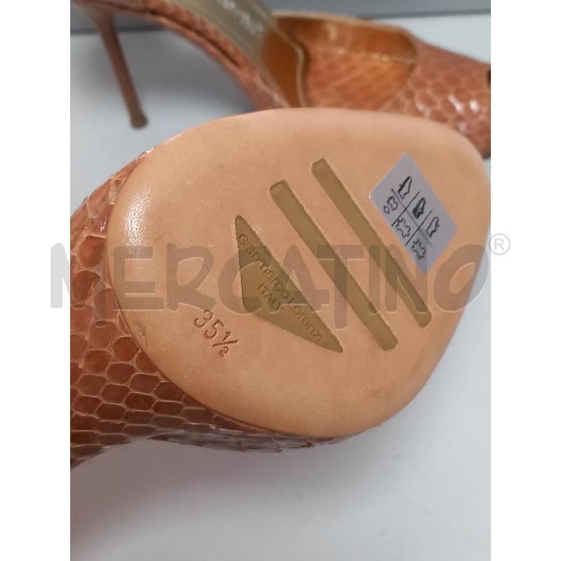 SANDALI D GIANMARCO LORENZI SCATOLA ARANCIO PITONE | Mercatino dell'Usato Roma porta di roma 3