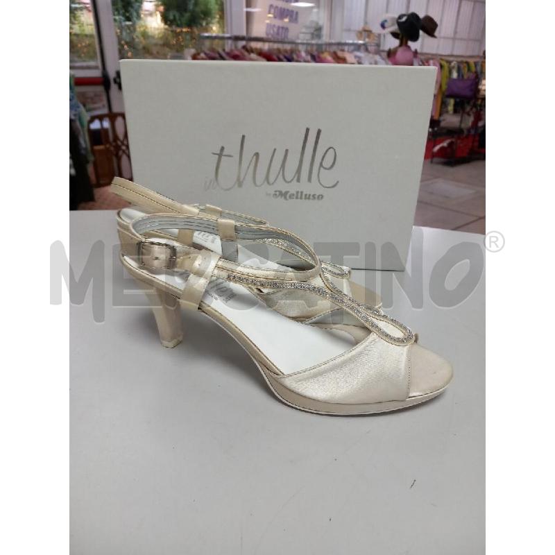 SANDALI D IN THULLE MELLUSO BIANCO SCATOLA | Mercatino dell'Usato Roma porta di roma 2