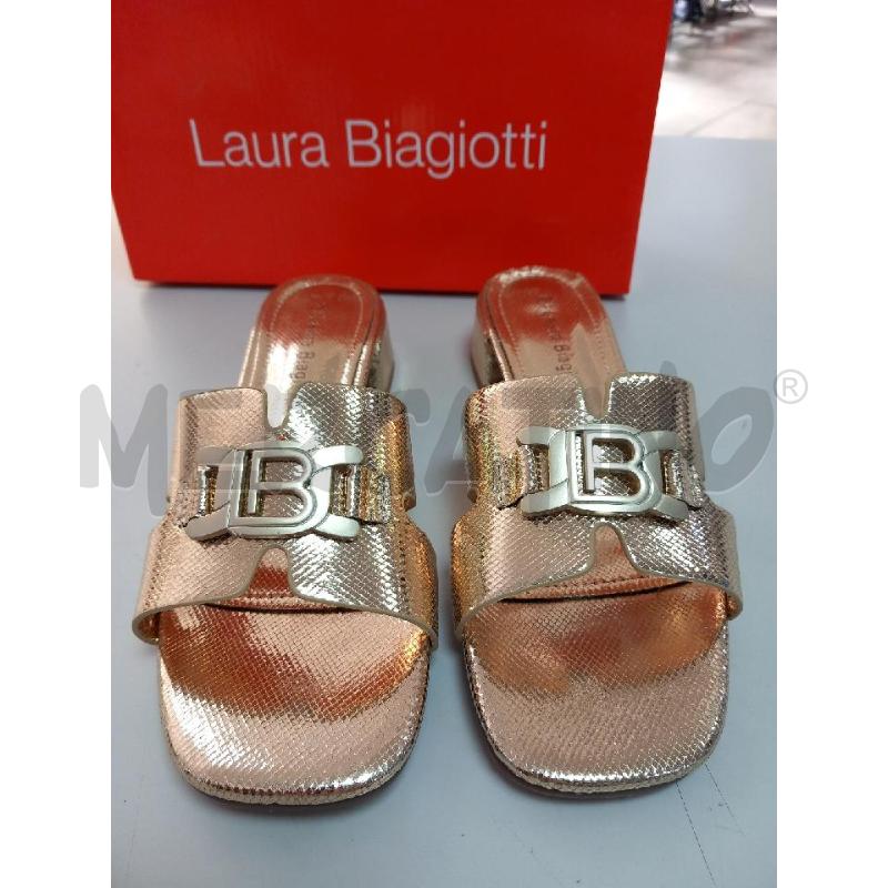 SANDALI D LAURA BIAGIOTTI DORATO SCATOLA | Mercatino dell'Usato Roma porta di roma 1