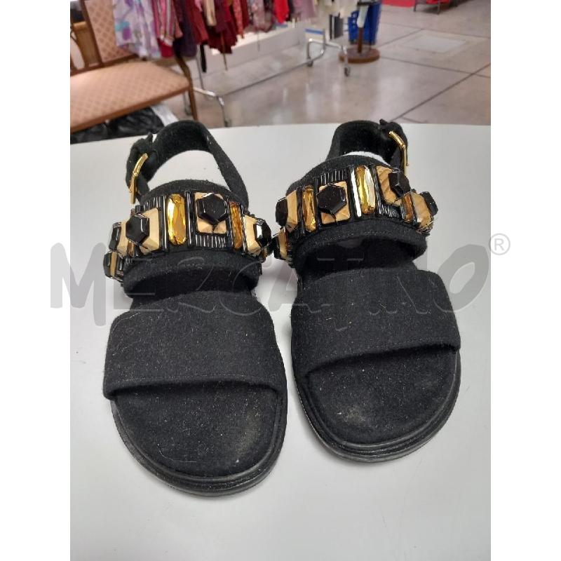 SANDALI D MARNI NERO APPLICAZIONI BEIGE | Mercatino dell'Usato Roma porta di roma 1