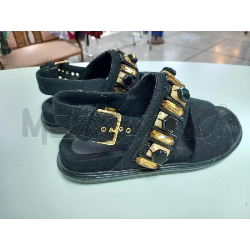 SANDALI D MARNI NERO APPLICAZIONI BEIGE | Mercatino dell'Usato Roma porta di roma 2
