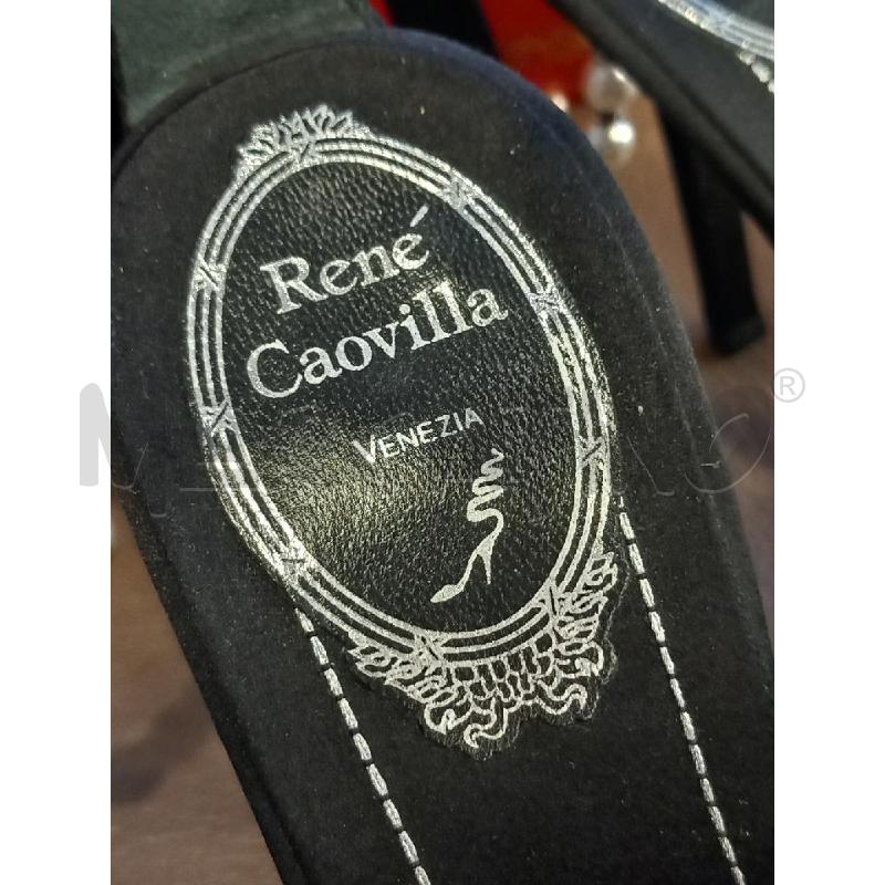 SANDALI D RENE CAOVILLA NERO SCATOLA VELLUTO RASO  | Mercatino dell'Usato Roma porta di roma 2